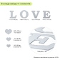 Дзеркальний декор акриловий самоклеючий Love срібло,11шт (D) SW-00002495